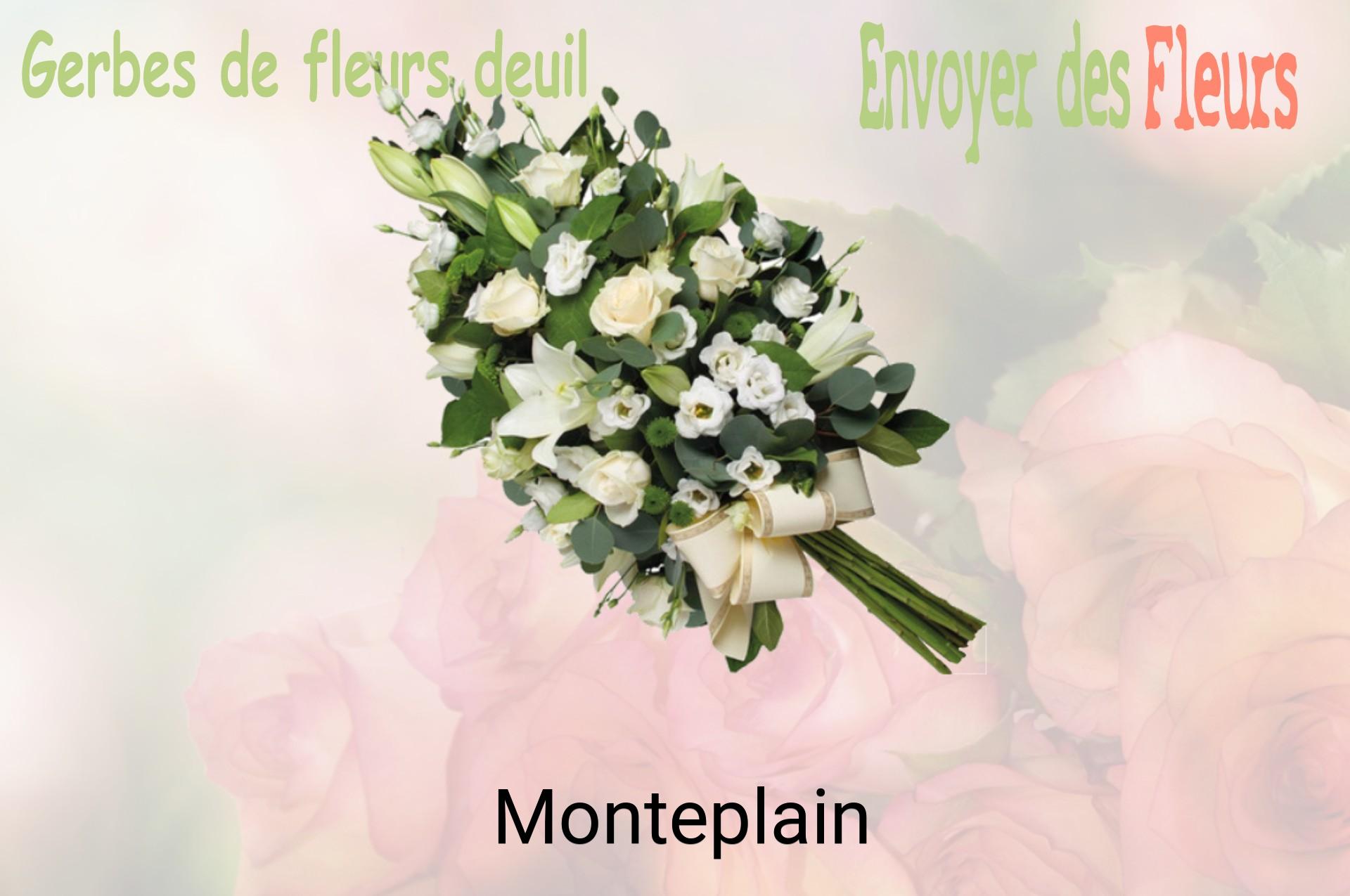 Gerbe de fleurs de deuil livrée à Monteplain